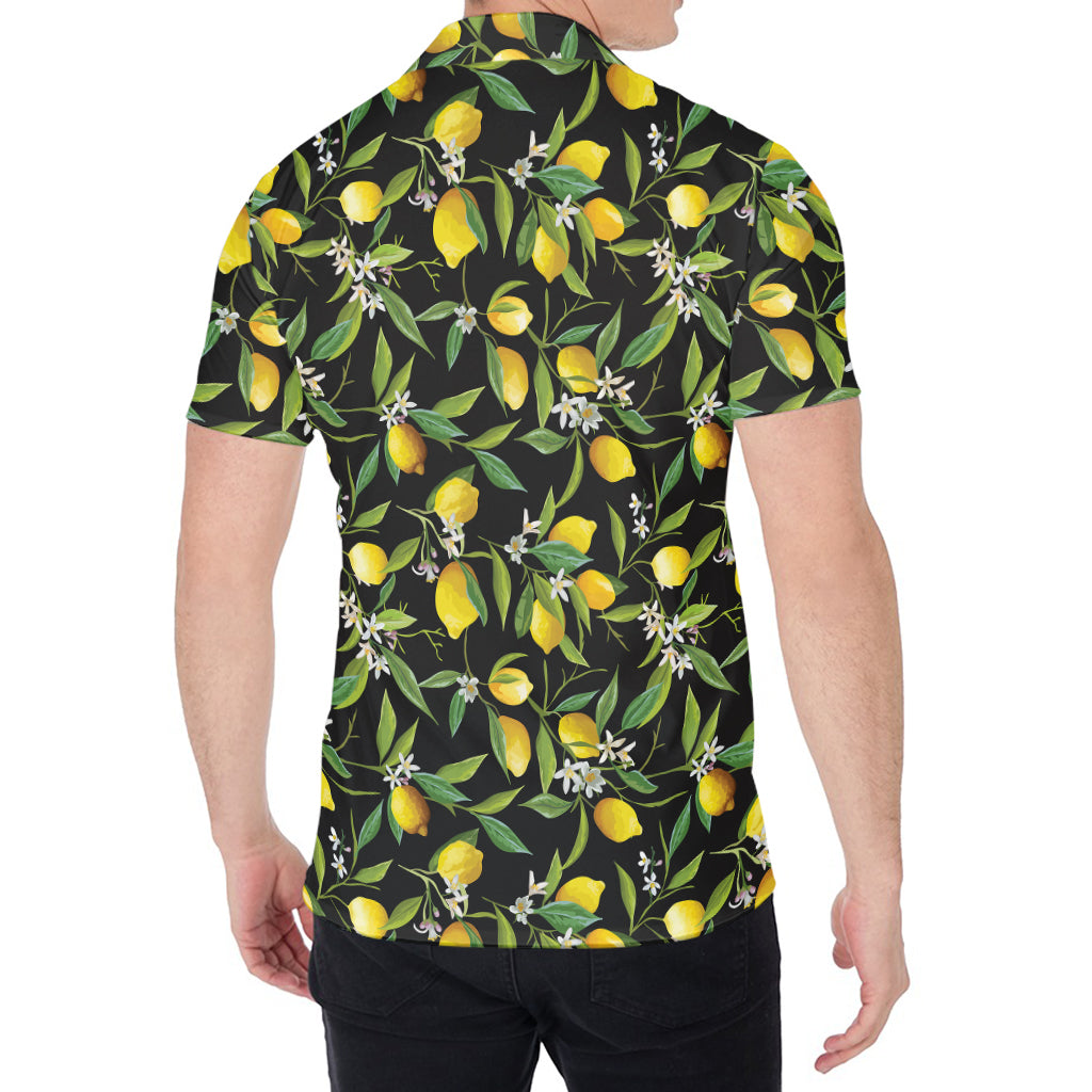 Lemon And Flower Pattern Print Men's Shirt