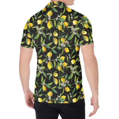 Lemon And Flower Pattern Print Men's Shirt