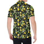 Lemon And Flower Pattern Print Men's Shirt