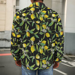 Lemon And Flower Pattern Print Men's Shirt Jacket