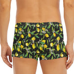 Lemon And Flower Pattern Print Men's Short Boxer Briefs