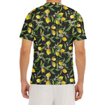 Lemon And Flower Pattern Print Men's Short Sleeve Rash Guard