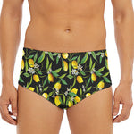 Lemon And Flower Pattern Print Men's Triangle Swim Briefs