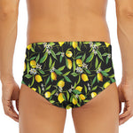 Lemon And Flower Pattern Print Men's Triangle Swim Briefs