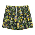 Lemon And Flower Pattern Print Mesh Shorts