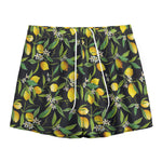Lemon And Flower Pattern Print Mesh Shorts