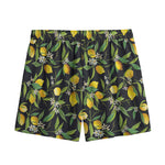 Lemon And Flower Pattern Print Mesh Shorts