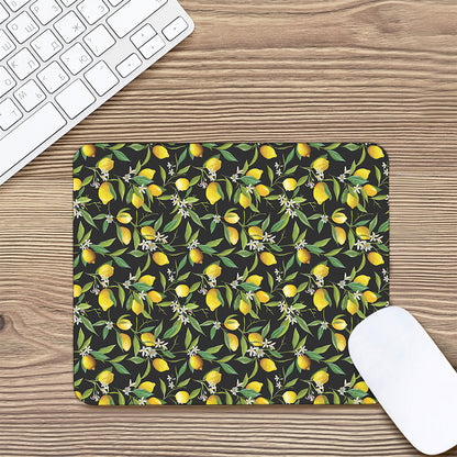 Lemon And Flower Pattern Print Mouse Pad