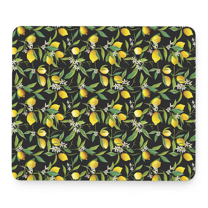 Lemon And Flower Pattern Print Mouse Pad