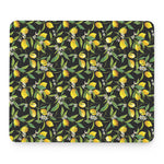 Lemon And Flower Pattern Print Mouse Pad