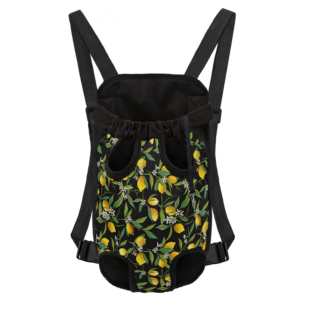 Lemon And Flower Pattern Print Pet Carrier Backpack