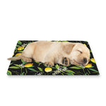 Lemon And Flower Pattern Print Pet Cooling Mat Cover