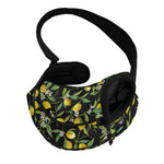 Lemon And Flower Pattern Print Pet Sling Carrier