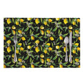 Lemon And Flower Pattern Print Placemat