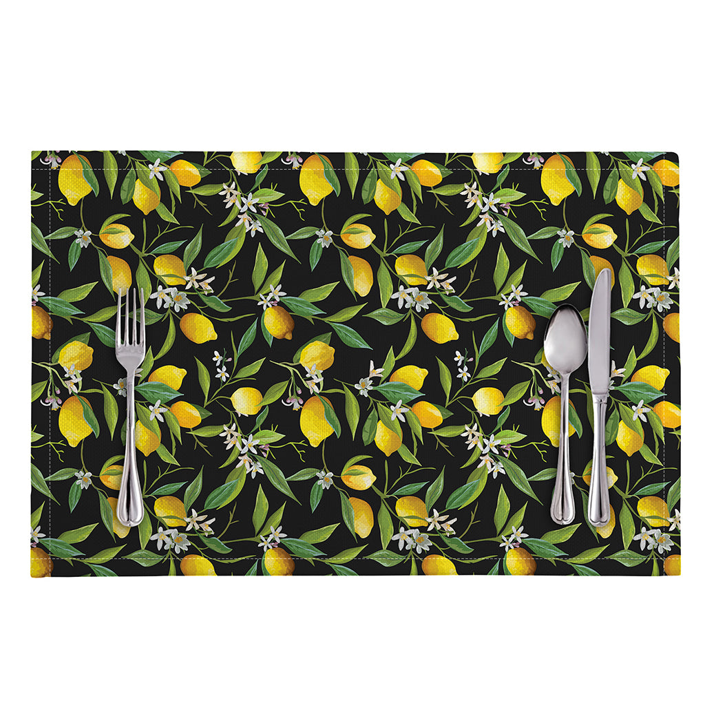 Lemon And Flower Pattern Print Placemat