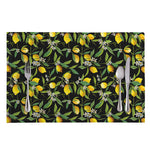 Lemon And Flower Pattern Print Placemat