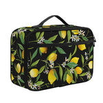 Lemon And Flower Pattern Print Portable Lunch Bag