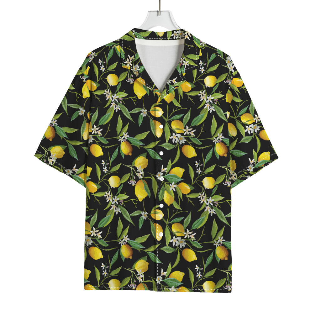 Lemon And Flower Pattern Print Rayon Hawaiian Shirt