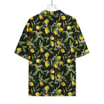Lemon And Flower Pattern Print Rayon Hawaiian Shirt