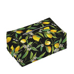 Lemon And Flower Pattern Print Rectangle Tissue Box Cover