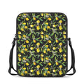 Lemon And Flower Pattern Print Rectangular Crossbody Bag