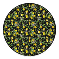 Lemon And Flower Pattern Print Round Floor Mat