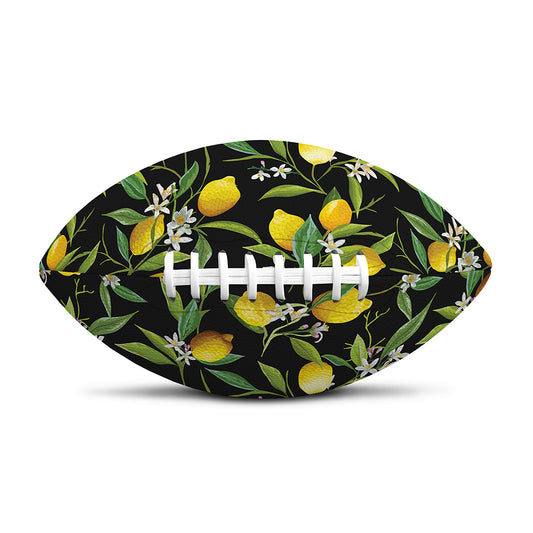 Lemon And Flower Pattern Print Rugby Ball