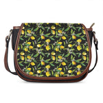 Lemon And Flower Pattern Print Saddle Bag