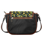 Lemon And Flower Pattern Print Saddle Bag
