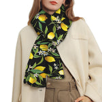Lemon And Flower Pattern Print Scarf