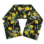 Lemon And Flower Pattern Print Scarf