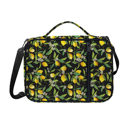 Lemon And Flower Pattern Print Shoulder Strap Bible Bag