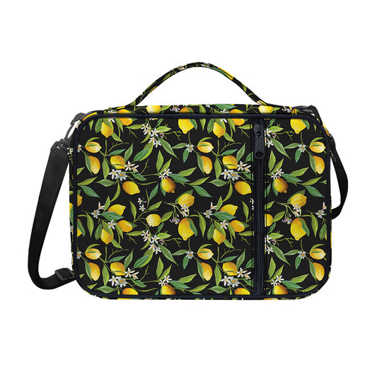Lemon And Flower Pattern Print Shoulder Strap Bible Bag