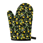 Lemon And Flower Pattern Print Single Oven Mitt