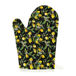 Lemon And Flower Pattern Print Single Oven Mitt