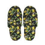 Lemon And Flower Pattern Print Slippers