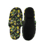 Lemon And Flower Pattern Print Slippers