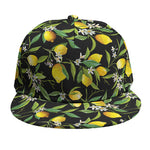 Lemon And Flower Pattern Print Snapback Cap