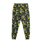 Lemon And Flower Pattern Print Sweatpants
