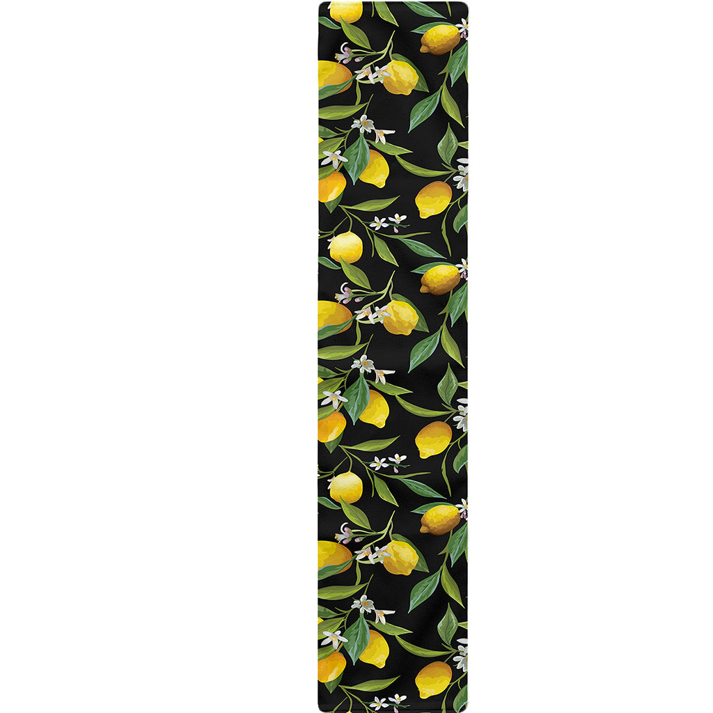 Lemon And Flower Pattern Print Table Runner
