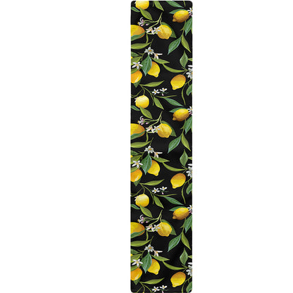 Lemon And Flower Pattern Print Table Runner