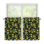 Lemon And Flower Pattern Print Tier Curtains