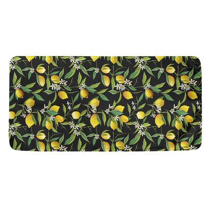 Lemon And Flower Pattern Print Towel