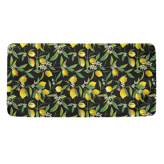 Lemon And Flower Pattern Print Towel