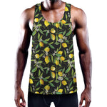 Lemon And Flower Pattern Print Training Tank Top