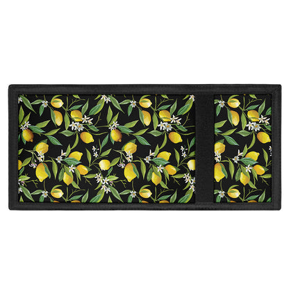 Lemon And Flower Pattern Print Trifold Wallet