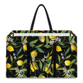 Lemon And Flower Pattern Print Utility Tote Bag