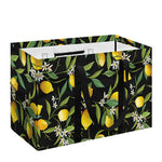Lemon And Flower Pattern Print Utility Tote Bag