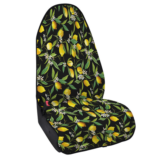 Lemon And Flower Pattern Print Waterproof Car Seat Cover