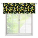 Lemon And Flower Pattern Print Window Valance